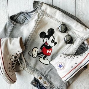 Hand Painted Mickey Mouse Jean Jacket